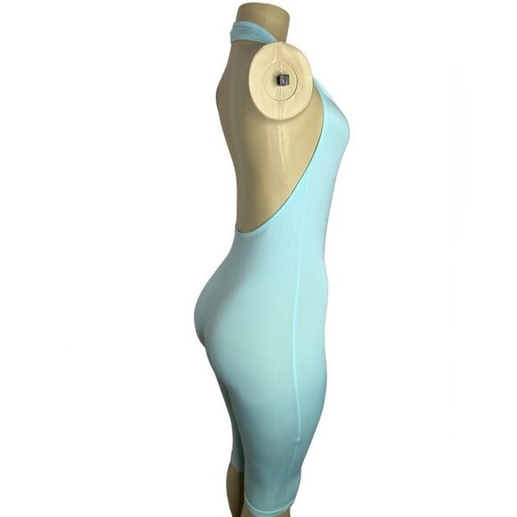 Stylish Blue Halter Romper - Picture 6 of 8